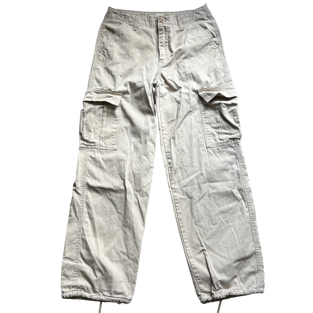 Levi's '94 Baggy Cargo Wide Leg Beige Khaki Pants Jogger‎ Ankle Women's Size 27